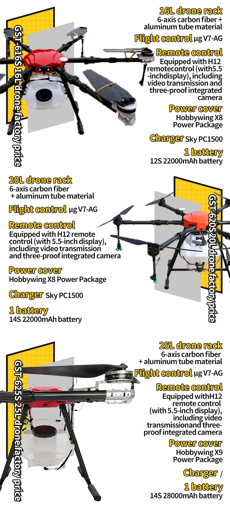 Professional Agr Automatic Sprayer Farming Agriculture Spraying Drone