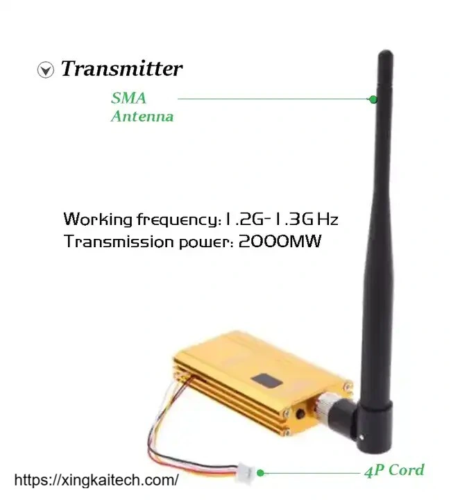 Fpv Drone Uav Accessories 1.2g 1.5W 5W Receiver Signal Wireless Audio Video Transmitter Receiver