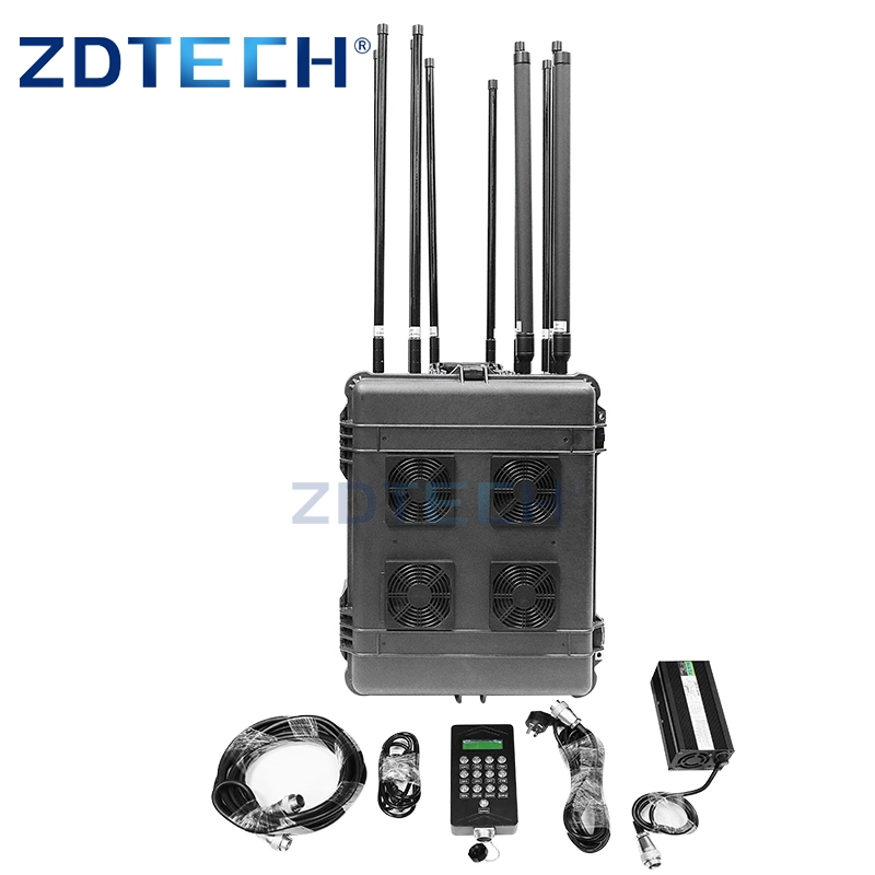 Drone Signal Jammer 12 Bands 810W High Power Long Distance Blocking Area