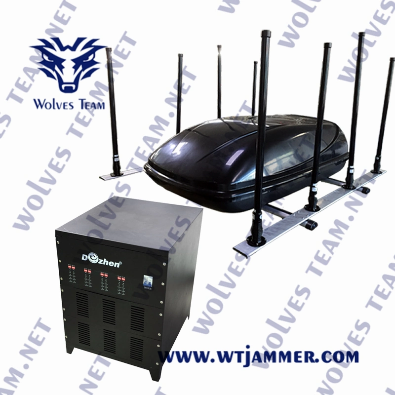 Vehicle Drone Siganl Jammer GPS WiFi2.4G WiFi5.8g Signal Jammer up to 2000 Meter