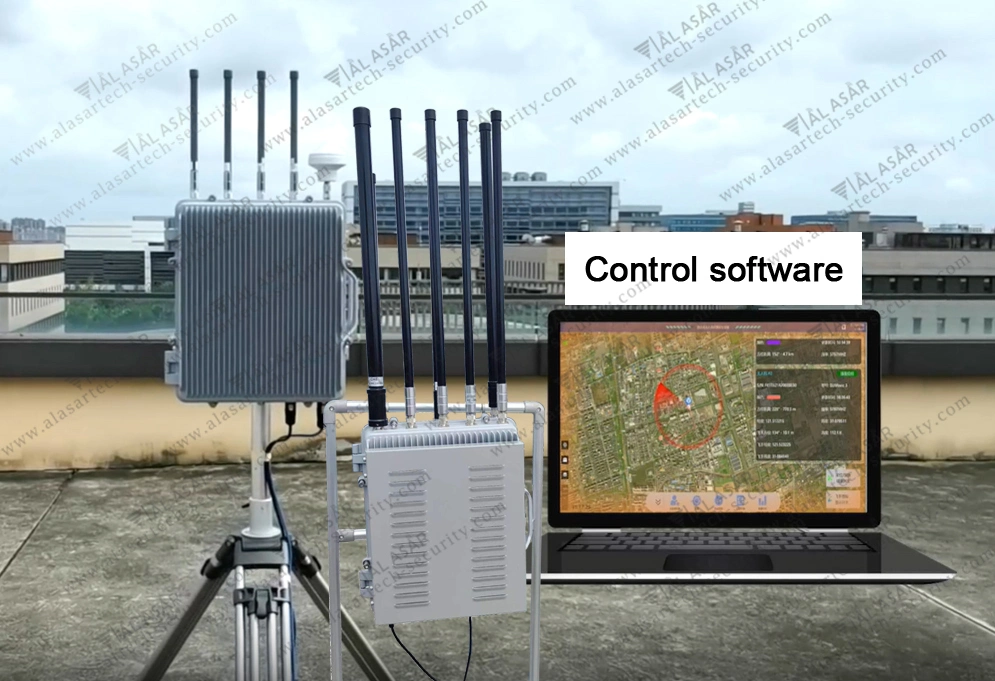 5-10km Waterproof Stationary Detection &amp; Anti Drone Linkage Surveillance Automatic Counter Drone Jamming Defense System