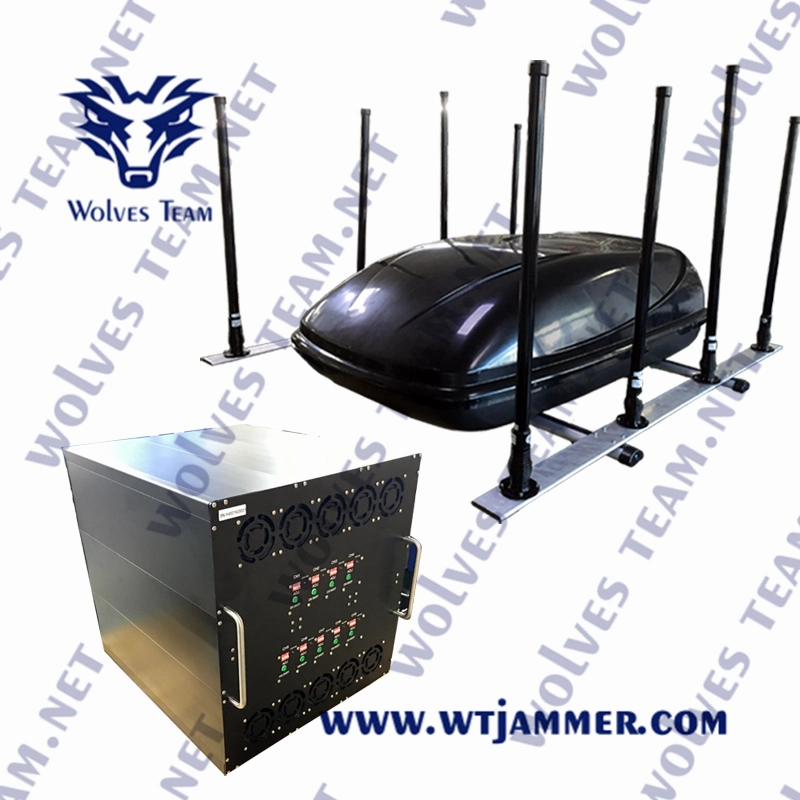 Vehicle Drone Siganl Jammer GPS WiFi2.4G WiFi5.8g Signal Jammer up to 2000 Meter