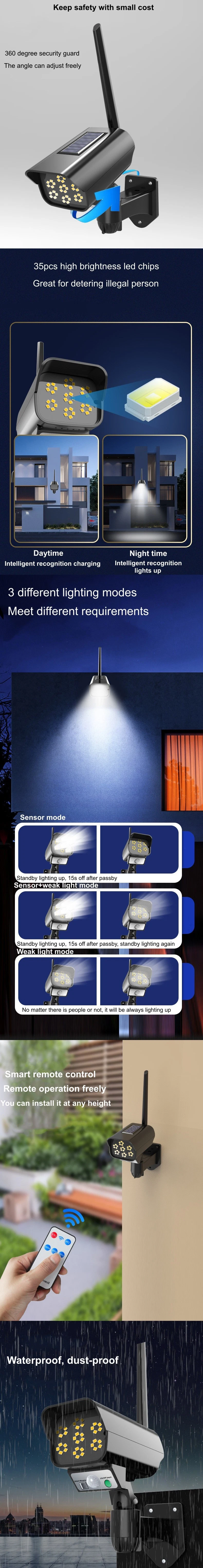 Human Body Infrared Sensor Simulation Monitoring Imitate Camera Garden Light Spotlight New Solar Wall Lamp