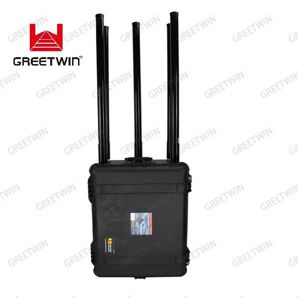 6 Bands Anti- Drone Signal Jammer 2.4G 5.8g 443MHz 868MHz GPS L1 525W Signal Blocker