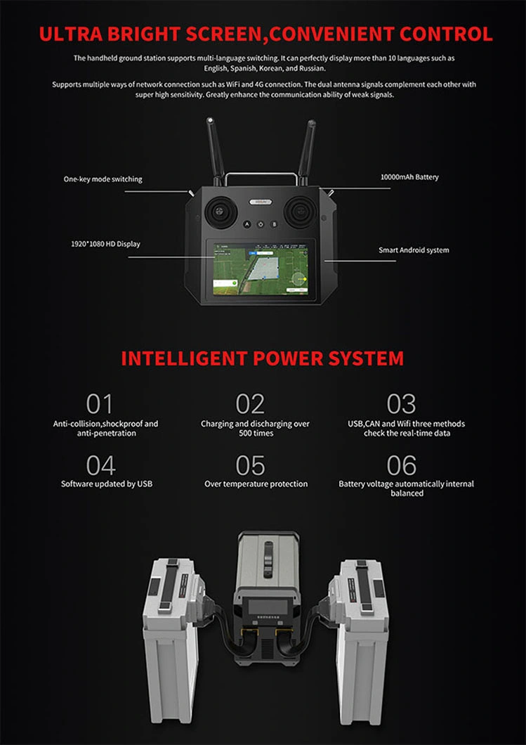 Professional Unmanned Agriculture Spraying Drone Pesticides with Radar