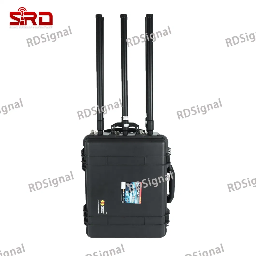 Portable 350W High Power Drone Jammer 6 Band 2km Anti Drone System