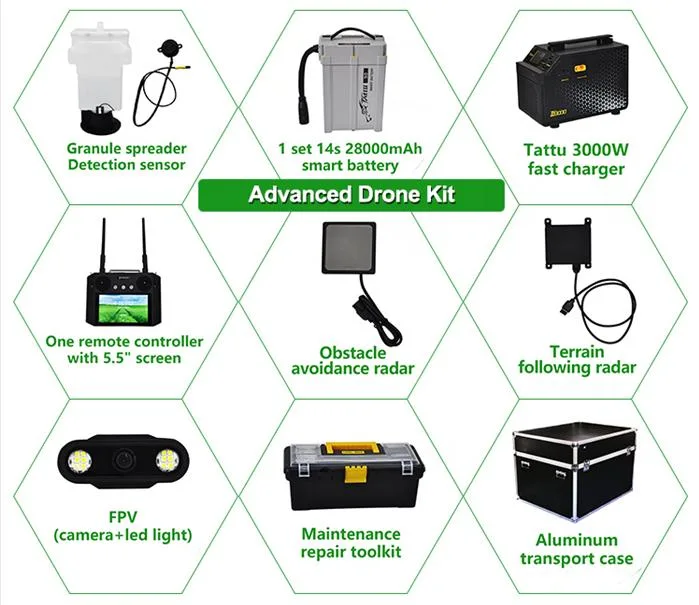 Agricultural Fumigation/Spraying/Spreading Drone with Ground Tracking Radar