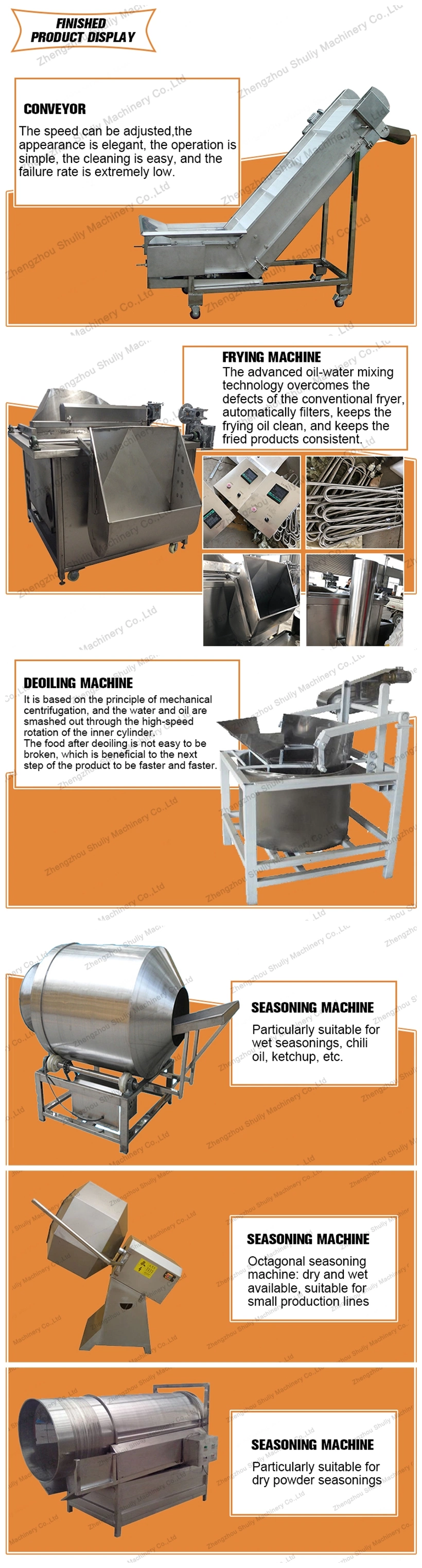 Factory Supply Fried Peanut Processing Line Chin Chin Frying Machine Snack Fod Frying Equipment