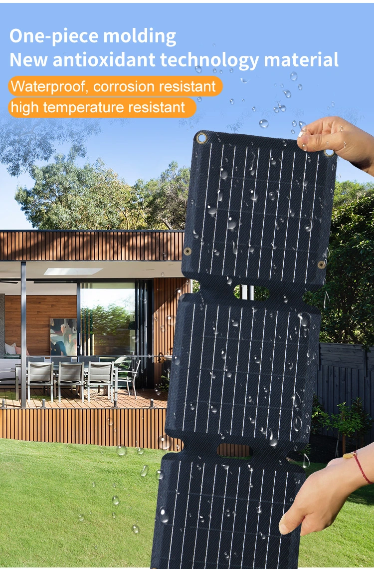 Holasola Factory Customized 30W Mini Solar Panels Waterproof Foldable Camping Solar Panel Module with USB Charging Ports