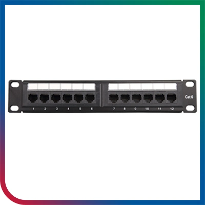 8 12 24 Port UTP Cat5e CAT6 CAT6A 1u 19inch RJ45 Patch Panel Black Keystone Patch Panel Frame Networking Rackmount