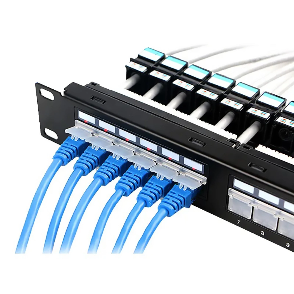 19 Inch Type 1u UTP 24 Port CAT6 Cat5e LAN Patch Panel