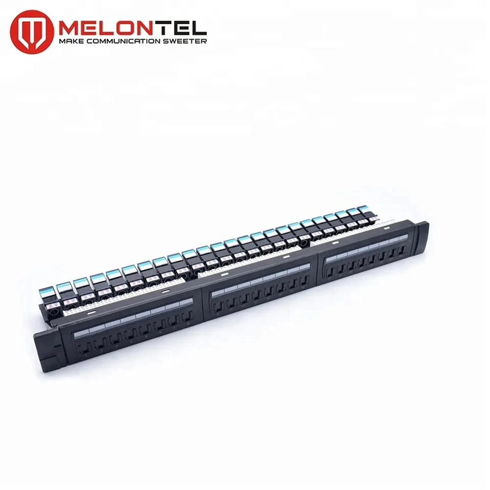 Factory Price 19 Inch 1u 24 Port CAT6 CAT6A Toolless Patch Panel with LED