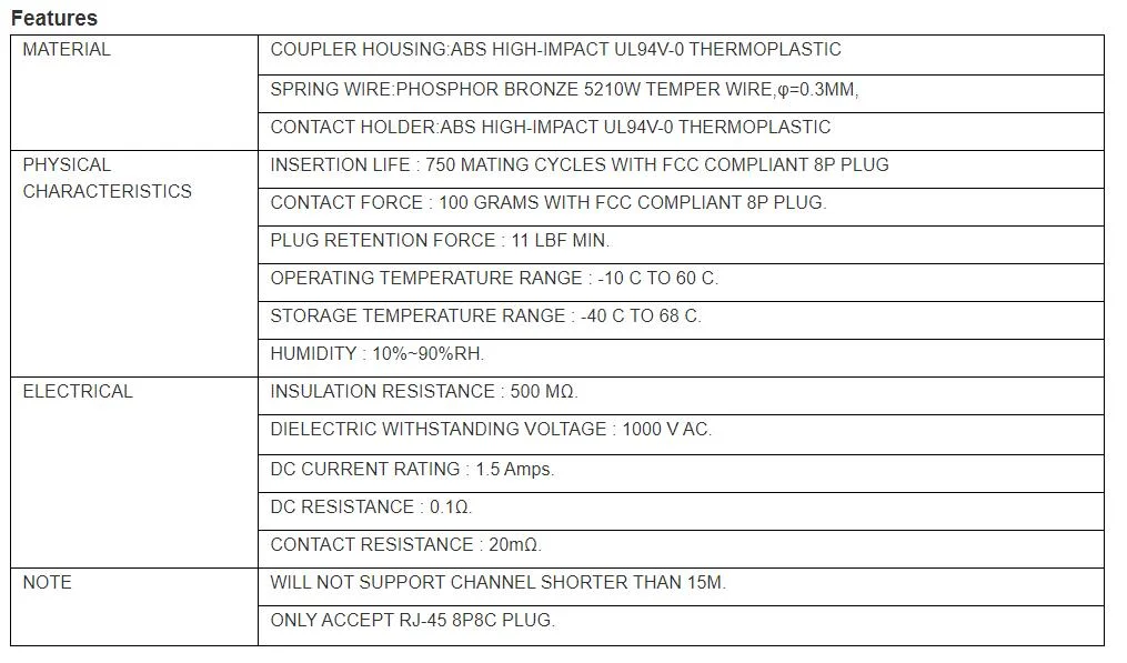 RJ45 White Cat5e CAT6 CAT6A UTP Inline Cable Coupler