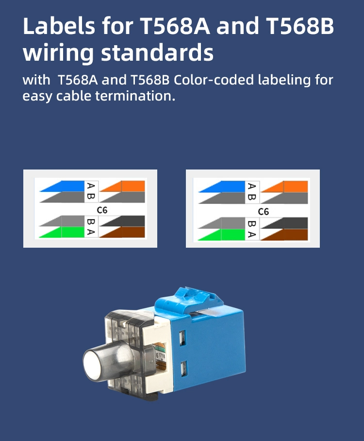 180 Degree Unshielded UTP Commscope Cat 6A Female RJ45 Keystone Jack Punch Down AMP CAT6A Modular Jack