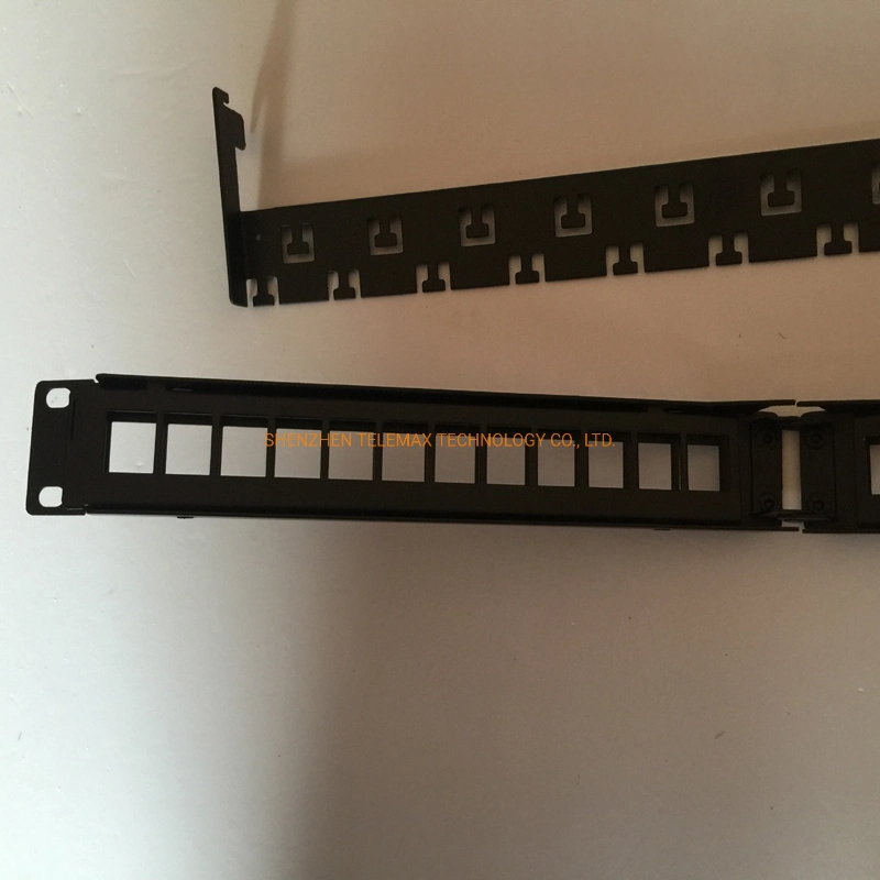 Telemax 1u 24 Port Modular Angled Patch Panel, Suitable for Unshielded Cat. 6 Jacks