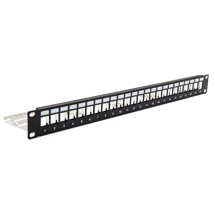 High Quality 1u 24 Port FTP Shielded 24 Port Blank Patch Panel with Back Bar