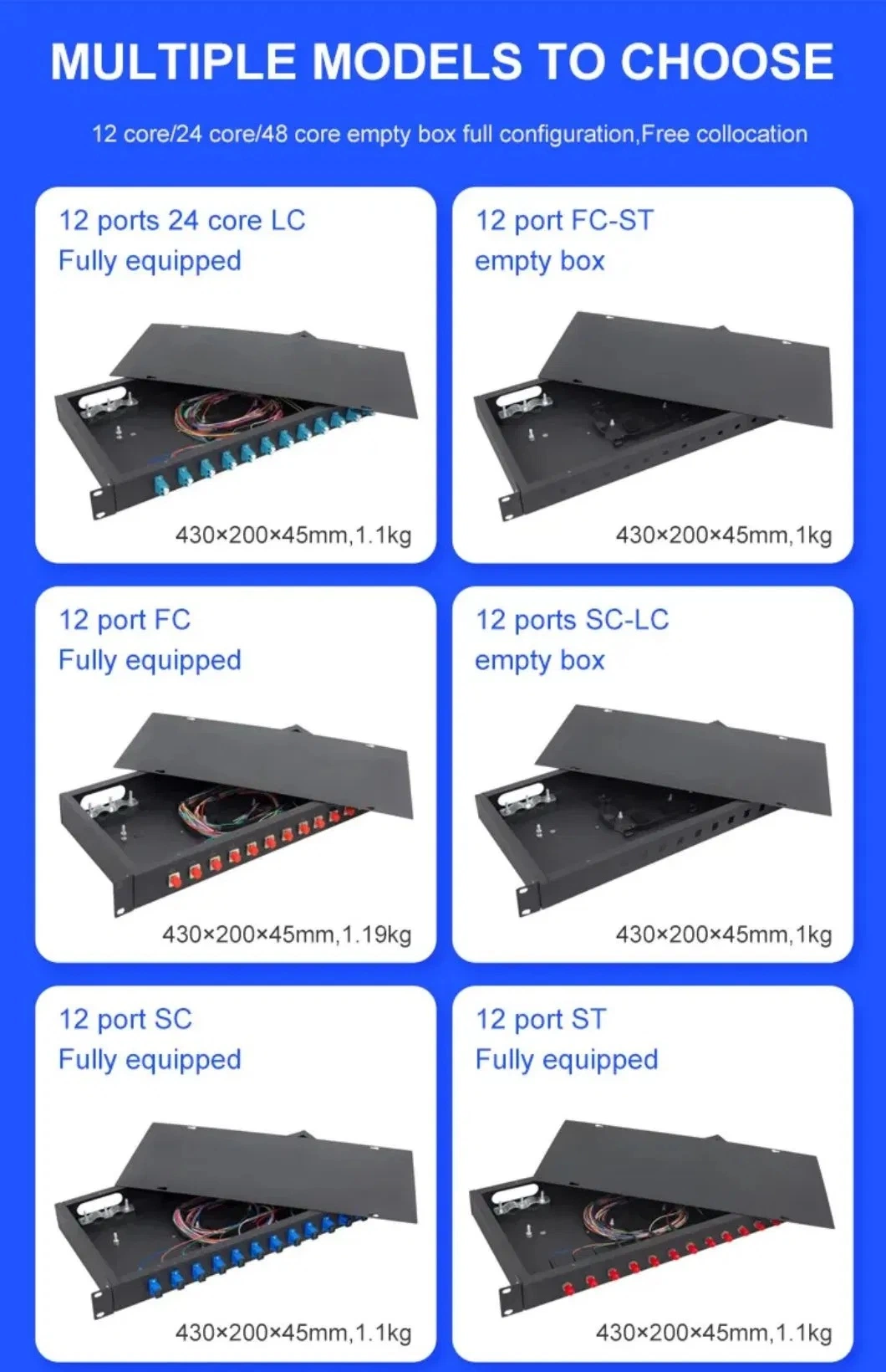 128f 16 Port MTP/MPO to LC Breakout Angled Patch Panel