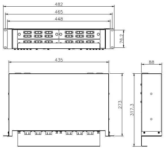 Factory Price 48 Port Rack Mounted 19inch Fiber Optic Patch Panel