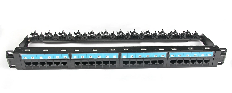 Patch Panel 24 Port CAT6 CAT6A UTP PCB Dual IDC Cable Holder