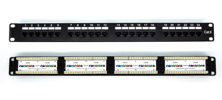 1u CAT6 Ethernet Patch Panel CAT6 Cat5 19inch Rack Mount Keystone UTP RJ45 Data Server 24 Port 48 Port LAN Network Patch Panel