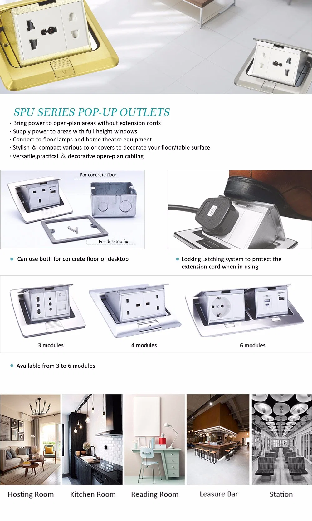 Stainless Steel Floor Socket Date RJ45 CAT6 Outlet Tct Tot Telecommunication Closet