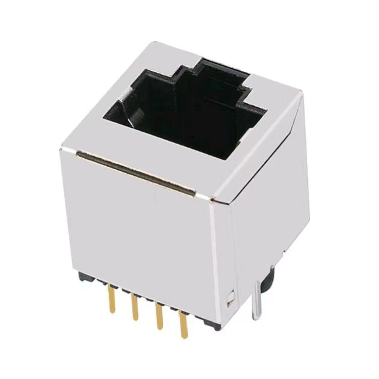 Ethernet Modular Single Port Through Hole Jack Adapter Gigabit Shielded Socket 2.5g 100based-T RJ45 Connector