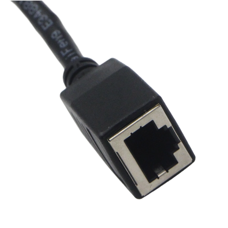 CAT6 SSTP Cable, RJ45 F to Mblack1m