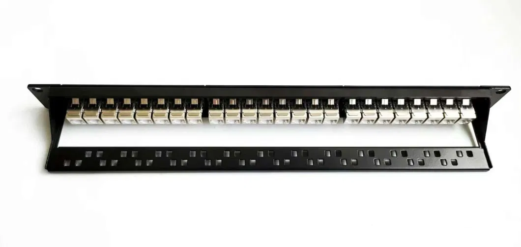 1u UTP 24 Ports CAT6 Tool Free Patch Panel STP 19 Inches 24ports CAT6A Patch Panel