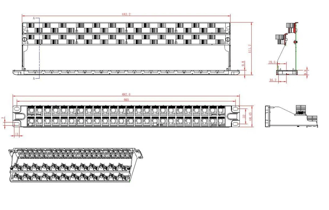 High-Density Networking 1u 48 Ports Shielded Blank Patch Panel