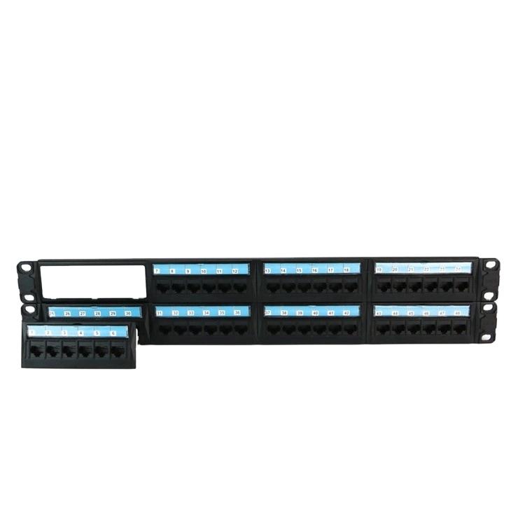 High Quality 2u 19 Inch Cat. 6 UTP 48 Port Removable Unshielded Patch Panel