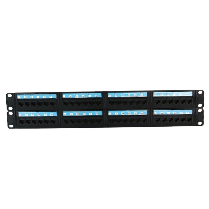 High Quality 2u 19 Inch Cat. 6 UTP 48 Port Removable Unshielded Patch Panel