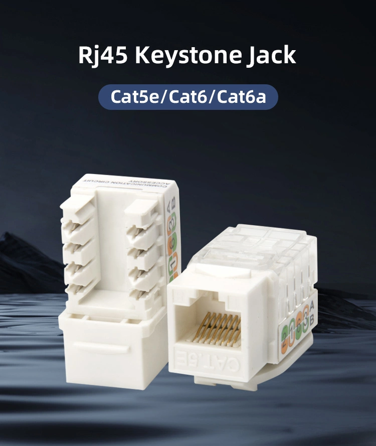 High Quality Cat5e CAT6 8p8c RJ45 UTP 90 Degree Punch Down Modularjack RJ45 Unshielded Cat5e Keystone Jack