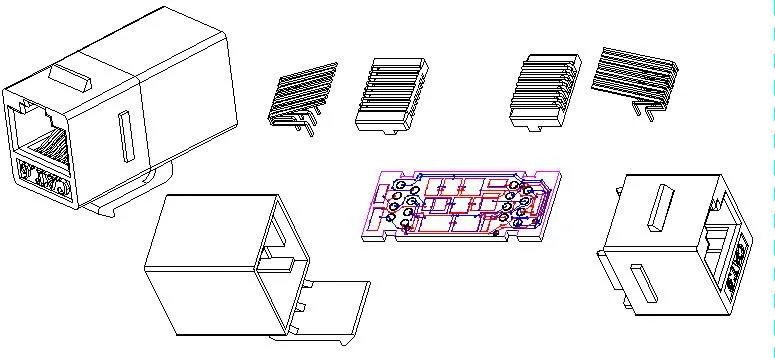 China Origin Cat. 6 UTP Keystone Jack, OEM Trademark