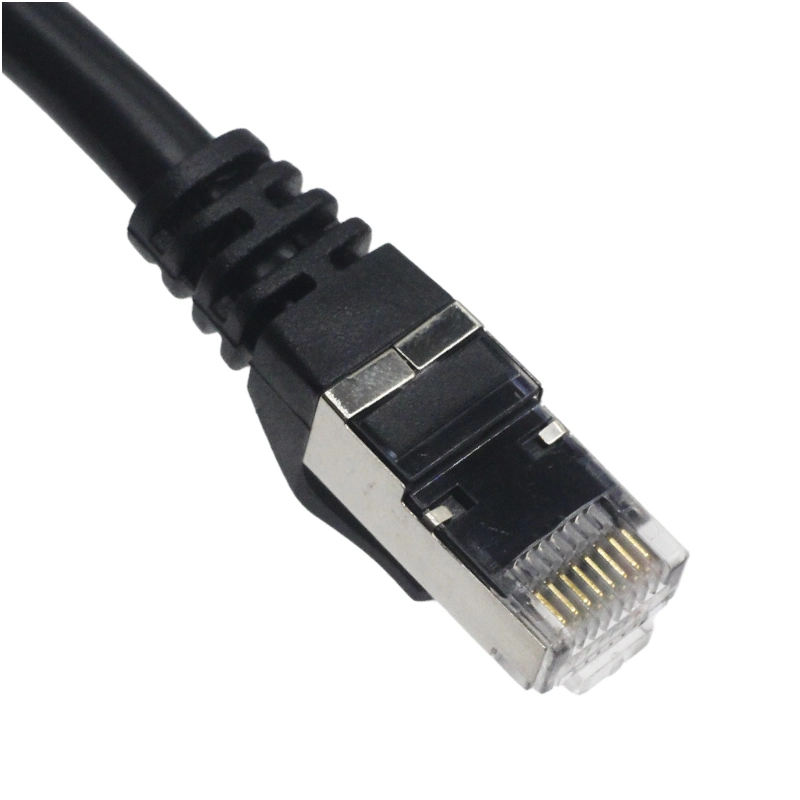 CAT6 SSTP Cable, RJ45 F to Mblack1m