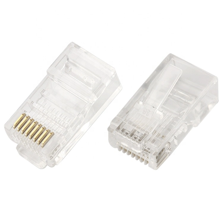Hot Selling Crystal 8 Pins RJ45 Modular Plug Rj-45 Network Cable Connector for CAT6 RJ45 Ethernet Cable Connector