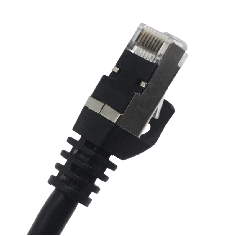 CAT6 SSTP Cable, RJ45 F to Mblack1m