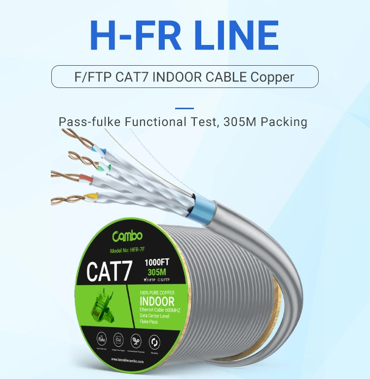 Pass Test 100meters Solid Conductor 23AWG Cat7