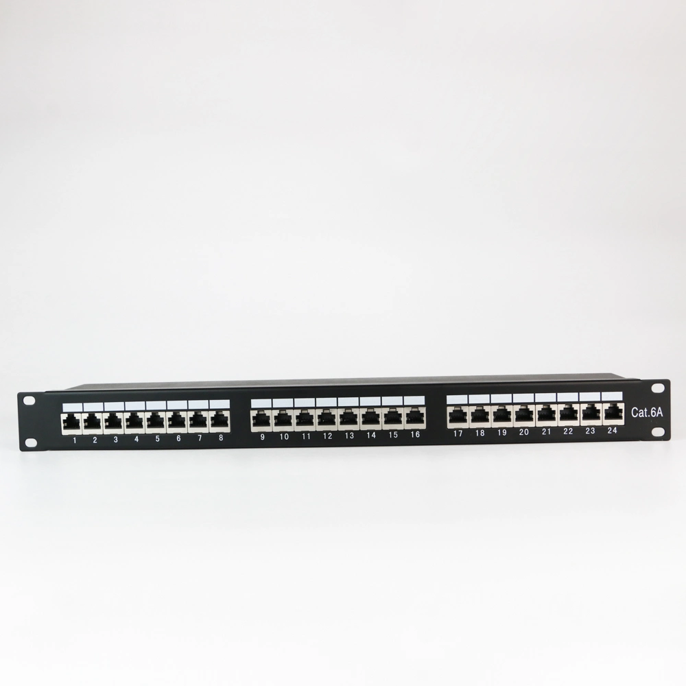 Cat. 5e FTP Modular 24 Port Patch Panel with Back Bar for Network Cabling