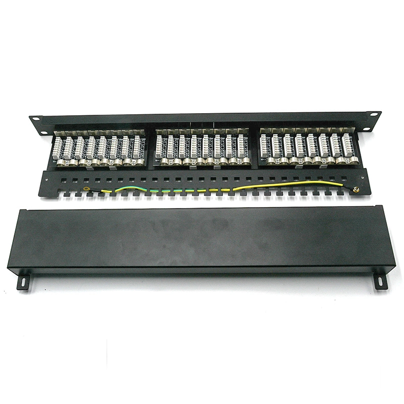 Cat. 5e FTP Modular 24 Port Patch Panel with Back Bar for Network Cabling