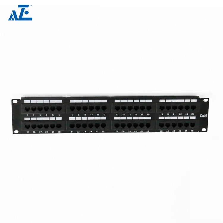 Aze China Supply 48-Port RJ45 CAT6 2u Ethernet Patch Panel 48 Port Patch Panel Cat 6 -C6panel2u48
