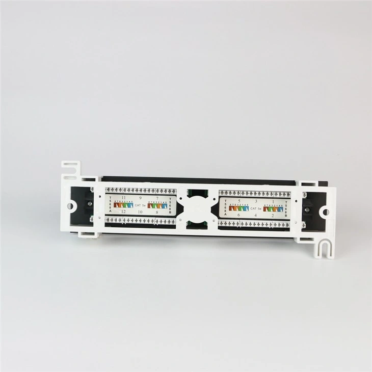 Hot Selling 12 Port Cat5e UTP Rack Mounted Modular Patch Panel with Back Bar