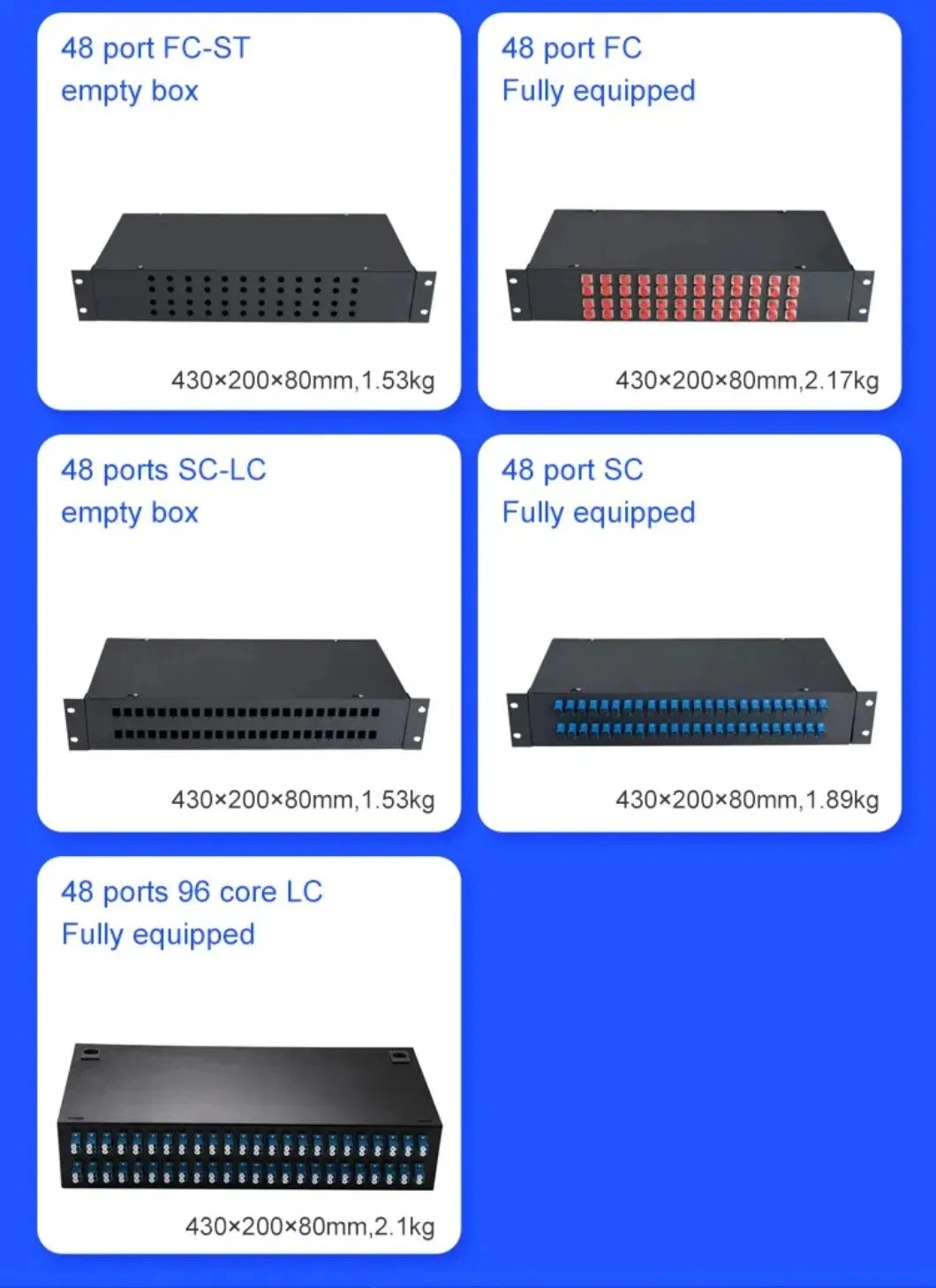 128f 16 Port MTP/MPO to LC Breakout Angled Patch Panel