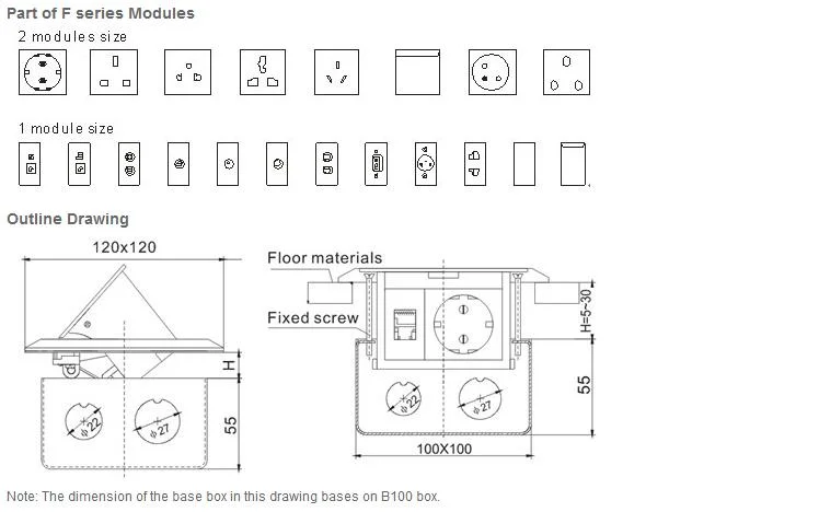 Stainless Steel Floor Socket Date RJ45 CAT6 Outlet Tct Tot Telecommunication Closet