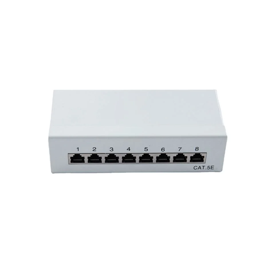 1U 8 Ports Cat.6A Cat.6 Cat5e Wall Mount Patch Panel For Ethernet