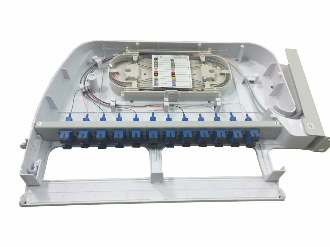 Plastic 24/48/120 Core LC/Sc/St Fiber Patch Panel/Enclosure Rotary Type ODF 1u 19&quot; Rack Mounted