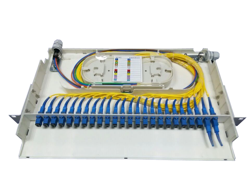 Factory Supply FTTH Patch Panel Sc/LC/FC/St 24 Port Fiber Optic Patch Panel for FTTX Network Cable Management