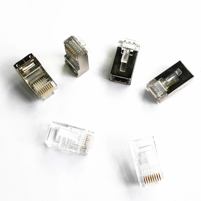 8p8c Ethernet Module Shielded Cat. 7 Network Plug Crimp Connector STP/FTP Cat5e/CAT6/Cat7 RJ45 Connector