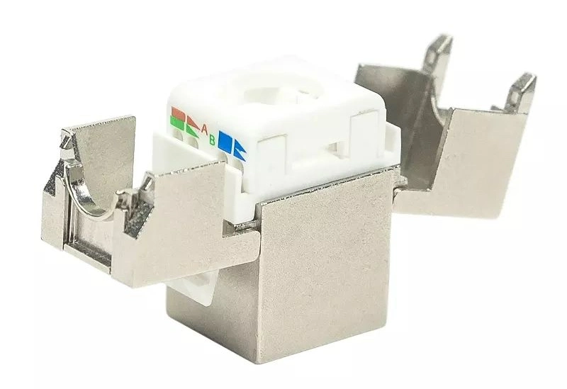 Shielded Female to Female Insert Inline Coupler White CAT6 Keystone RJ45 Coupler