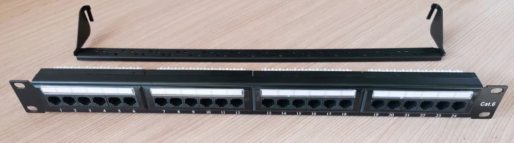 24 Port UTP CAT6 Patch Panel 19&prime; 1u with Holder