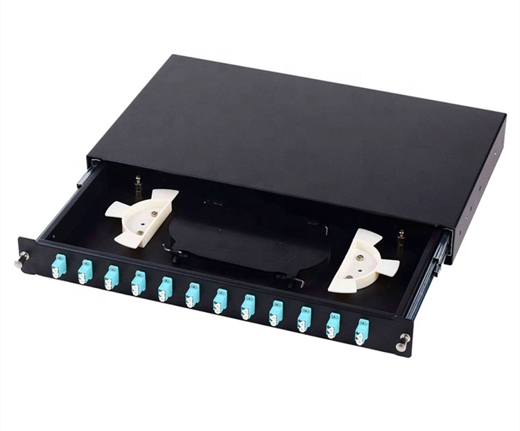 FTTH 19-Inch Rack Mounted Lgx LC Dx 24 Port Fiber Optic ODF Patch Panel